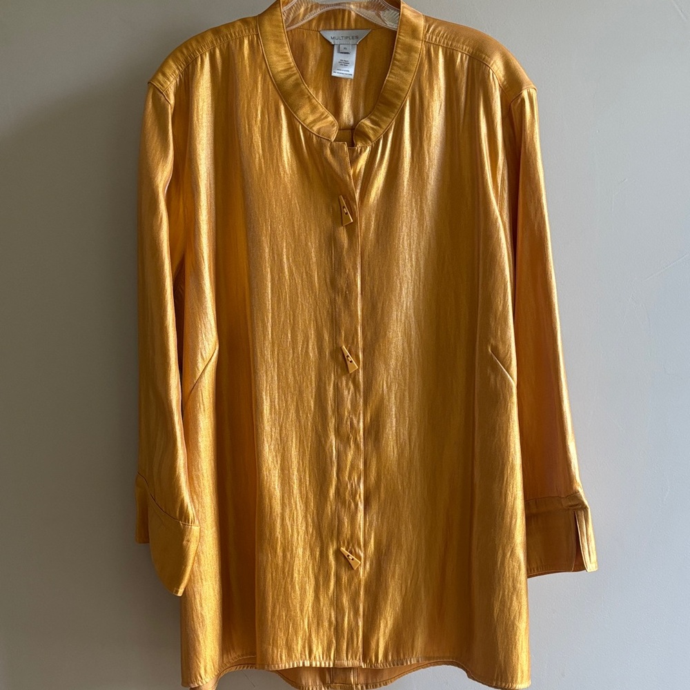 Multiples Shimmering Gold Blouse
